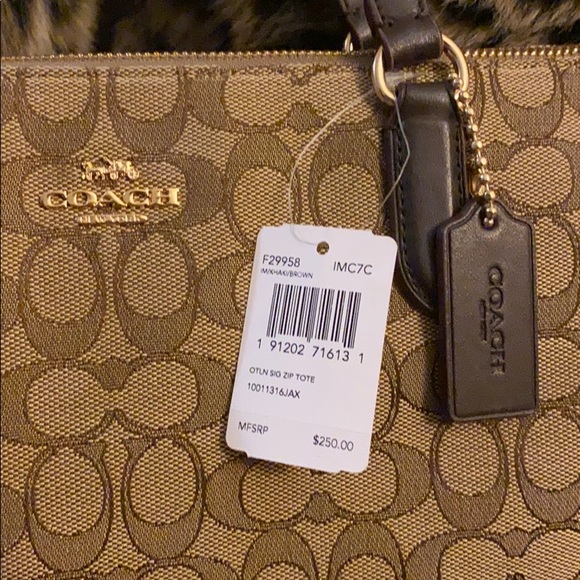 ZIP TOP TOTE IN SIGNATURE JACQUARD ❗️AUTHENTIC❗️ - Picture 2 of 11